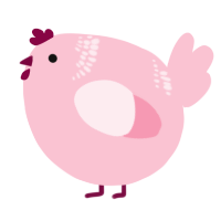 A rose chicken with a neck-band pattern