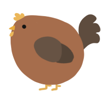 A brown and bark chicken