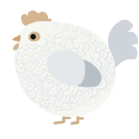 A white and mist chicken with a double-lace pattern