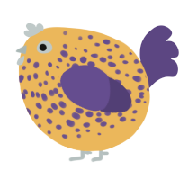 A honey and overcast chicken with a speckle pattern