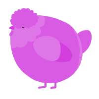 A orchid chicken with a head pattern