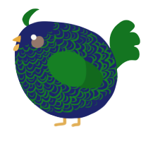 A navy and leaf chicken with a double-lace pattern