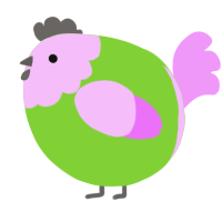 A grass and lavender chicken with a head pattern