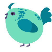 A mint and sea chicken with a neck-speckle pattern