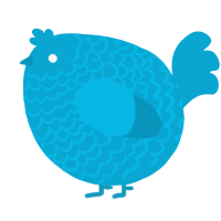 A cerulean chicken with a lace pattern