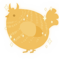 A honey chicken with a bar pattern