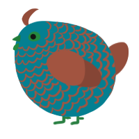 A sea and russet chicken with a lace pattern