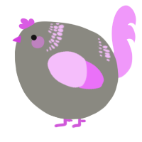 A ash and lavender chicken with a neck-band pattern