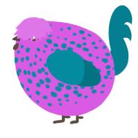 A orchid and sea chicken with a speckle pattern