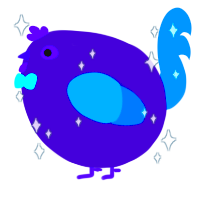 A overcast and sapphire chicken