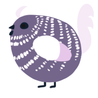A overcast and lavender chicken with a bar pattern