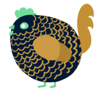 A tumblr and gold chicken with a lace pattern