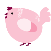 A rose chicken with a neck-band pattern