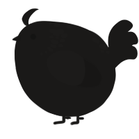 A sable chicken with a neck-speckle pattern