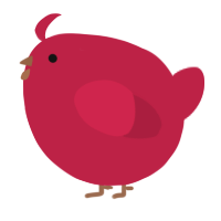A crimson chicken