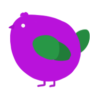 A amethyst and viridian chicken