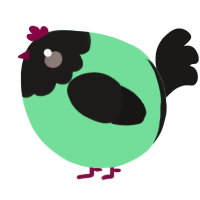 A spring and sable chicken with a head pattern