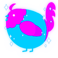A sky and amethyst chicken with a head pattern
