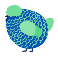 A ultramarine and spring chicken with a lace pattern