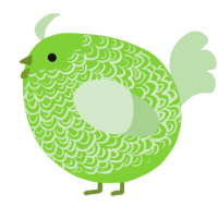A grass and gluppy chicken with a double-lace pattern