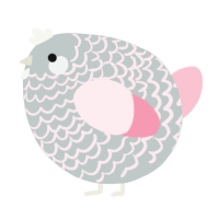 A silver and rose chicken with a lace pattern