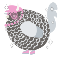 A grey and mist chicken with a lace pattern