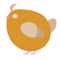 A orange and beige chicken