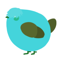 A aqua and olive chicken