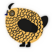 A honey and sable chicken with a lace pattern
