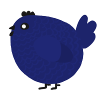 A navy chicken with a lace pattern