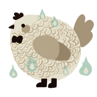A cream and ash chicken with a double-lace pattern