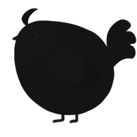 A black chicken with a head pattern