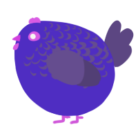 A indigo and overcast chicken with a half-lace pattern
