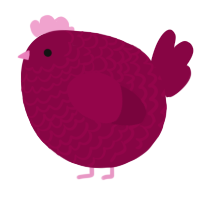 A maroon chicken with a lace pattern