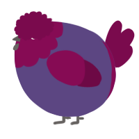 A overcast and wine chicken with a head pattern