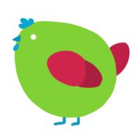 A grass and crimson chicken
