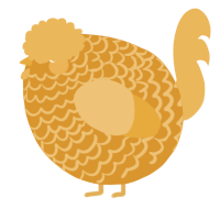 A orange and honey chicken with a lace pattern