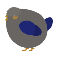 A grey and navy chicken
