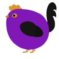 A violet and black chicken