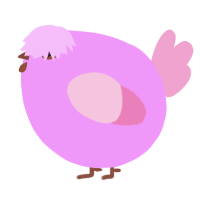 A lavender and pink chicken