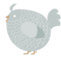 A silver chicken with a lace pattern