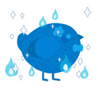 A sapphire chicken with a lace pattern