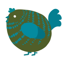 A olive and sea chicken with a bar pattern