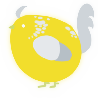 A yellow and mist chicken with a neck-speckle pattern