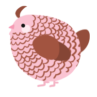 A rose and russet chicken with a lace pattern