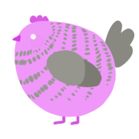 A lavender and ash chicken with a bar pattern