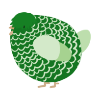 A leaf and gluppy chicken with a lace pattern