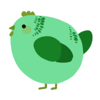 A spring and leaf chicken with a neck-band pattern