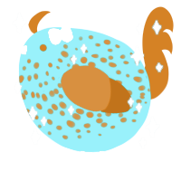 A cerulean and bark chicken with a speckle pattern