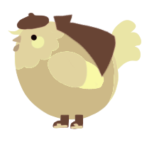 A indigo and viridian chicken with a head pattern